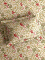 Nature Bouquet 100% Cotton 300 TC King Bedsheet with 2 Pillow Covers | Floral Fragrance Bedsheet Set