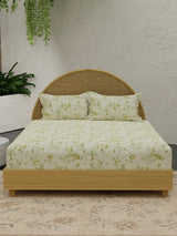 Nature Bouquet 100% Cotton 300 TC King Bedsheet with 2 Pillow Covers | Floral Fragrance Bedsheet Set