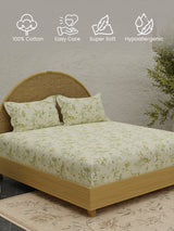 Nature Bouquet 100% Cotton 300 TC King Bedsheet with 2 Pillow Covers | Floral Fragrance Bedsheet Set