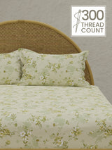 Nature Bouquet 100% Cotton 300 TC King Bedsheet with 2 Pillow Covers | Floral Fragrance Bedsheet Set