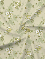 Green Apple Aroma, 100% Cotton 300 TC, Green Floral King Bedsheet with 2 Pillow Covers (Nature Bouquet Collection)
