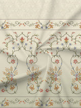 100% Cotton 300 TC, Green & Cream Digitally Printed King Bedsheet with 2 Pillow Covers (Gardenia Augusta Vintage Collection)