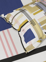 100% Cotton King Bedsheet Set, 300 TC Multicolor Geometric, Gardenia Augusta