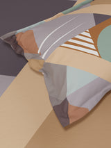 100% Cotton King Bedsheet Set, 300 TC Multicolor Geometric, Gardenia Augusta