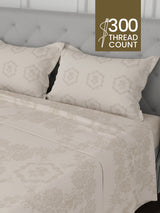 100% Cotton 300 TC, Printed King Bedsheet Set for Gifting, Cottage Garden