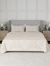 100% Cotton 300 TC, Printed King Bedsheet Set for Gifting, Cottage Garden