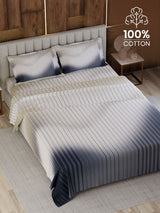 100% Cotton King Bedsheet Set, 300 TC Printed, Gardenia Augusta