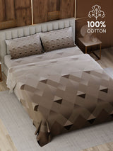 100% Cotton King Bedsheet Set, 300 TC Printed, Gardenia Augusta