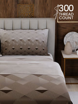 100% Cotton King Bedsheet Set, 300 TC Printed, Gardenia Augusta