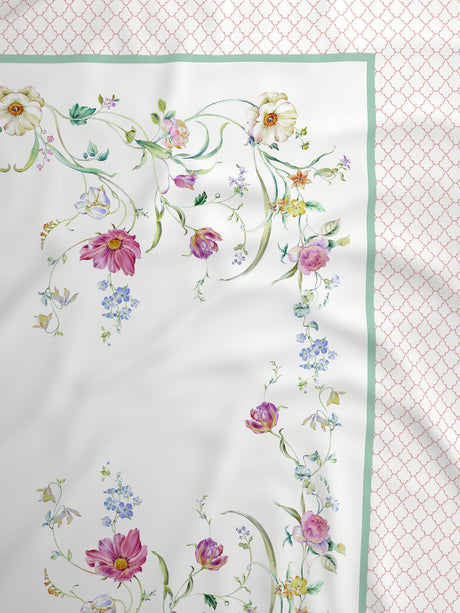 100% Cotton King Bedsheet Set, 300 TC Printed, Gardenia Augusta