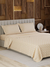 100% Cotton Super King Bedsheet Set, 300 TC Floral, Gardenia Augusta