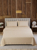 100% Cotton Super King Bedsheet Set, 300 TC Floral, Gardenia Augusta