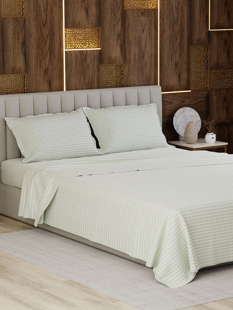 100% Cotton Super King Bedsheet Set, 300 TC Floral, Gardenia Augusta
