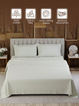100% Cotton Super King Bedsheet Set, 300 TC Floral, Gardenia Augusta