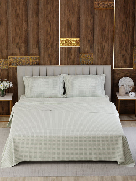 100% Cotton Super King Bedsheet Set, 300 TC Floral, Gardenia Augusta