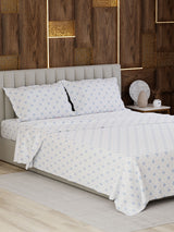 100% Cotton Super King Bedsheet Set, 300 TC Floral, Gardenia Augusta