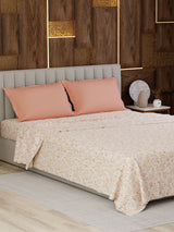 100% Cotton Super King Bedsheet Set, 300 TC Floral, Gardenia Augusta