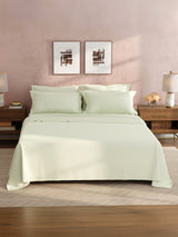 100% Cotton King Bedsheet Set, 400 TC Dyed Solid, Cotton Charm