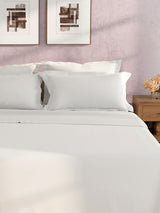 100% Cotton King Bedsheet Set, 400 TC Dyed Solid, Cotton Charm