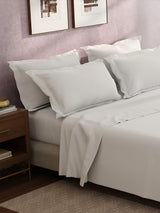 100% Cotton King Bedsheet Set, 400 TC Dyed Solid, Cotton Charm