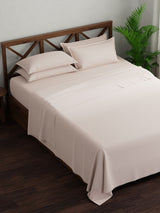100% Cotton, King Bedsheet Set, 300 TC Solid, Emblem
