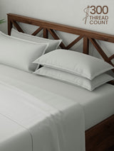 100% Cotton, King Bedsheet Set, 300 TC Solid, Emblem