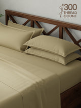 100% Cotton, King Bedsheet Set, 300 TC Solid, Emblem