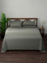 100% Cotton, King Bedsheet Set, 300 TC Solid, Emblem