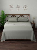 100% Cotton, King Bedsheet Set, 300 TC Solid, Emblem