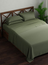100% Cotton, King Bedsheet Set, 300 TC Solid, Emblem