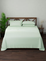 100% Cotton, King Bedsheet Set, 300 TC Solid, Emblem