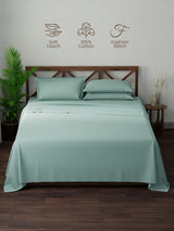 100% Cotton, King Bedsheet Set, 300 TC Solid, Emblem
