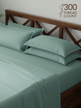 100% Cotton, King Bedsheet Set, 300 TC Solid, Emblem