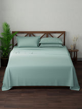 100% Cotton, King Bedsheet Set, 300 TC Solid, Emblem