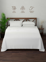 100% Cotton, King Bedsheet Set, 300 TC Solid, Emblem
