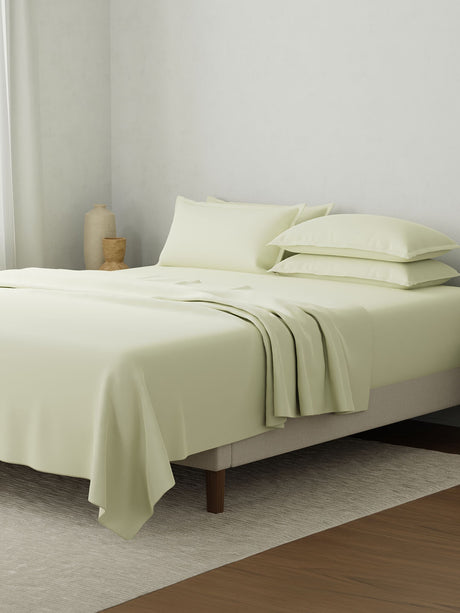 Bamboo Cotton, King Bedsheet Set, 180 TC Solid, Natures