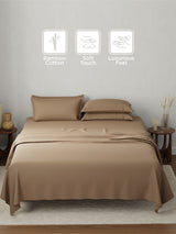 Bamboo Cotton, King Bedsheet Set, 180 TC Solid, Natures