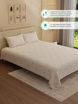 100% Kasturi Cotton King Bedsheet Set, 200 TC Printed, Indo Musk
