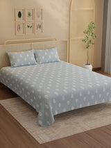 100% Kasturi Cotton King Bedsheet Set, 200 TC Printed, Indo Musk