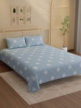100% Kasturi Cotton King Bedsheet Set, 200 TC Printed, Indo Musk