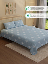100% Kasturi Cotton King Bedsheet Set, 200 TC Printed, Indo Musk