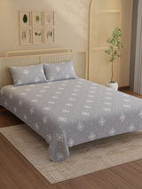 100% Kasturi Cotton King Bedsheet Set, 200 TC Printed, Indo Musk