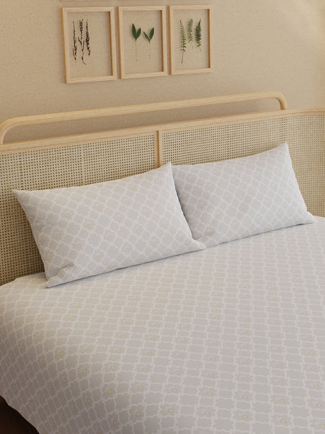 100% Kasturi Cotton King Bedsheet Set, 200 TC Printed, Indo Musk