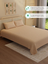 100% Kasturi Cotton King Bedsheet Set, 200 TC Printed, Indo Musk