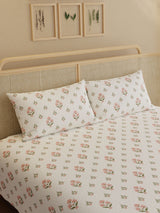 100% Kasturi Cotton King Bedsheet Set, 200 TC Printed, Indo Musk