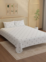 100% Kasturi Cotton King Bedsheet Set, 200 TC Printed, Indo Musk