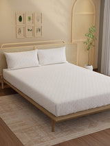 100% Kasturi Cotton, King Size, 200 TC Printed Fitted Sheet Set, Indo Musk