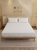 100% Kasturi Cotton, King Size, 200 TC Printed Fitted Sheet Set, Indo Musk