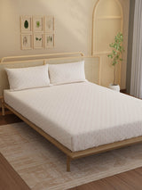100% Kasturi Cotton, King Size, 200 TC Printed Fitted Sheet Set, Indo Musk