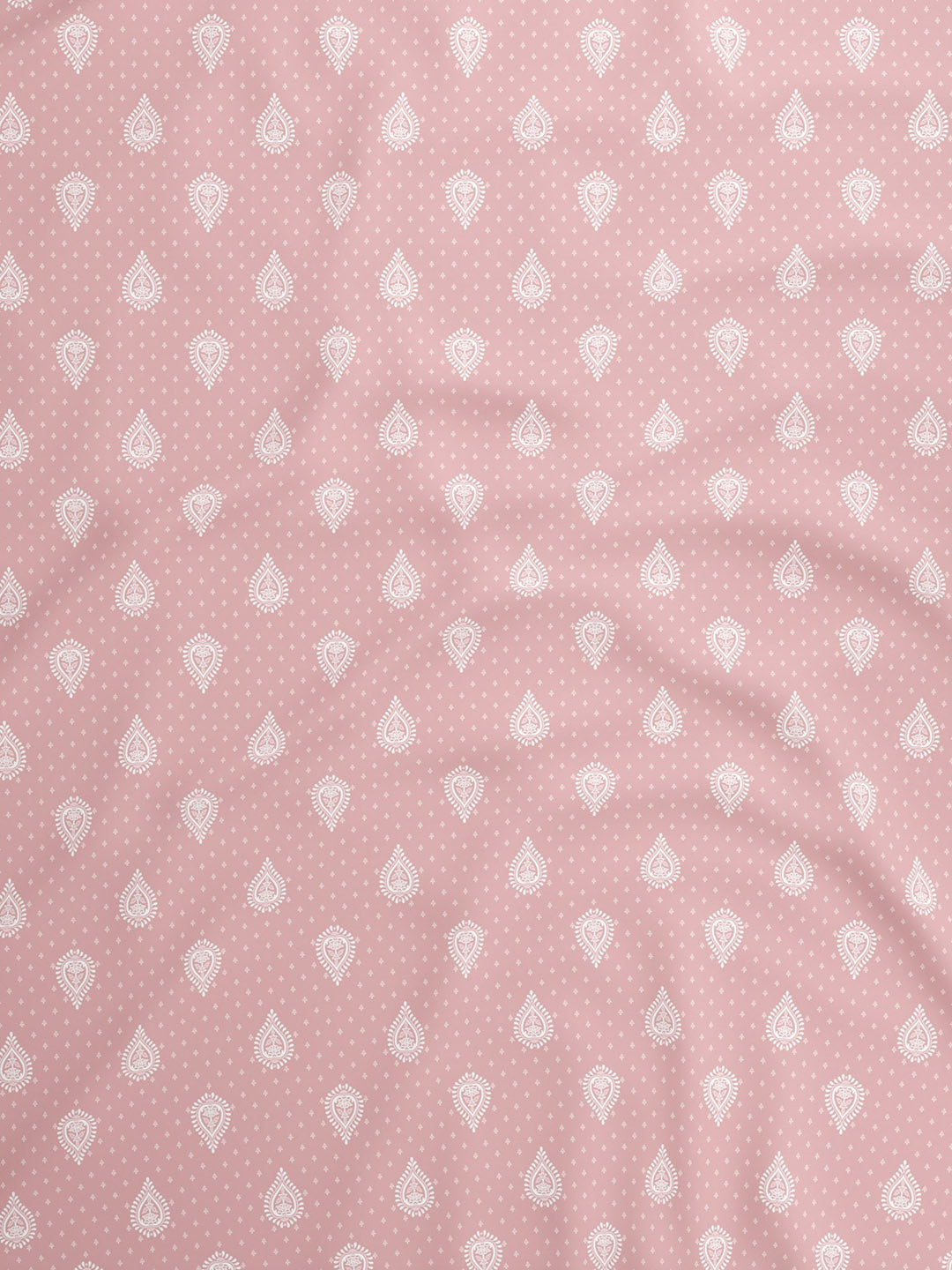 100% Kasturi Cotton, King Size, 200 TC Printed Fitted Sheet Set, Indo Musk